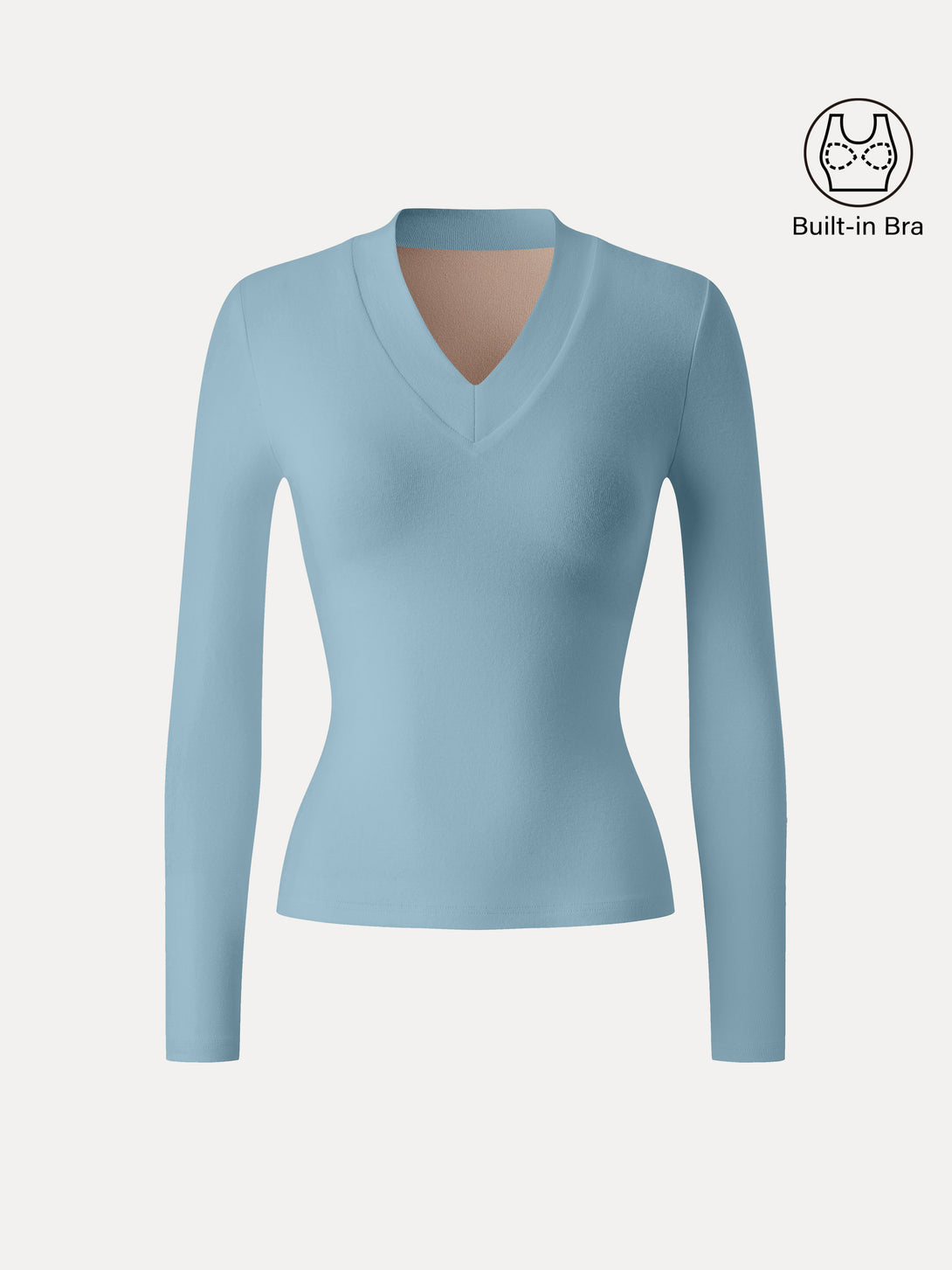 Essential V-neck Wide Binding Slimming Brami Top Sky Bubble XS