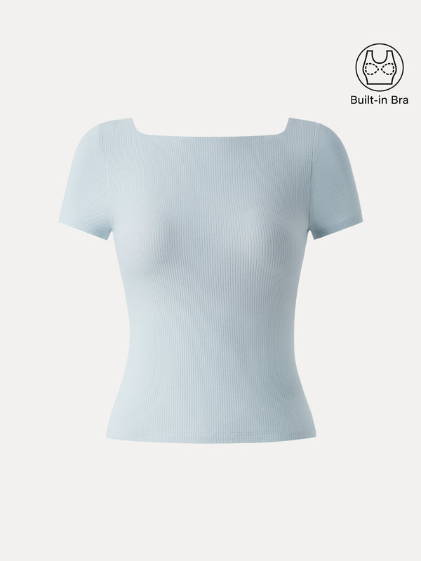 OGLmove Cooling Ribbed Open Back Summer Bra Top