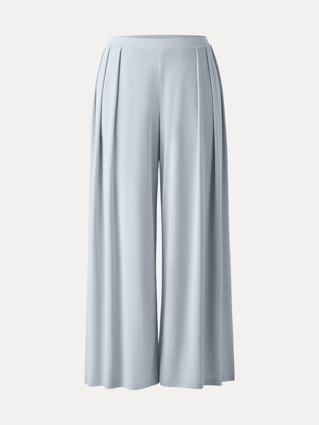 Sandwashed Mid Rise Pleated Wide Leg Palazzo Pants with Pockets
