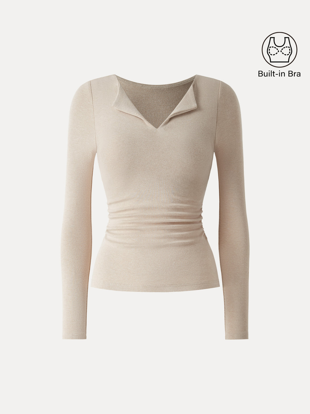 Flapped V-neck Side Ruched Brami