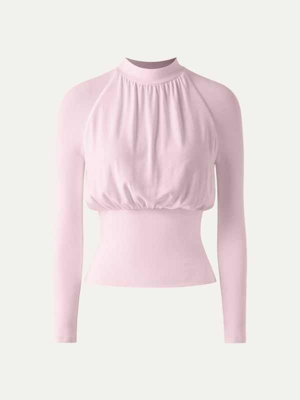 Mockneck Gathers Raglan Sleeve Brami Top