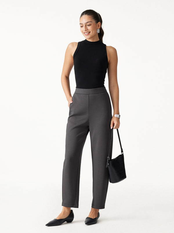 OGLmove Petite TravelEase High-Rise Ankled Barrel Pants with Pockets