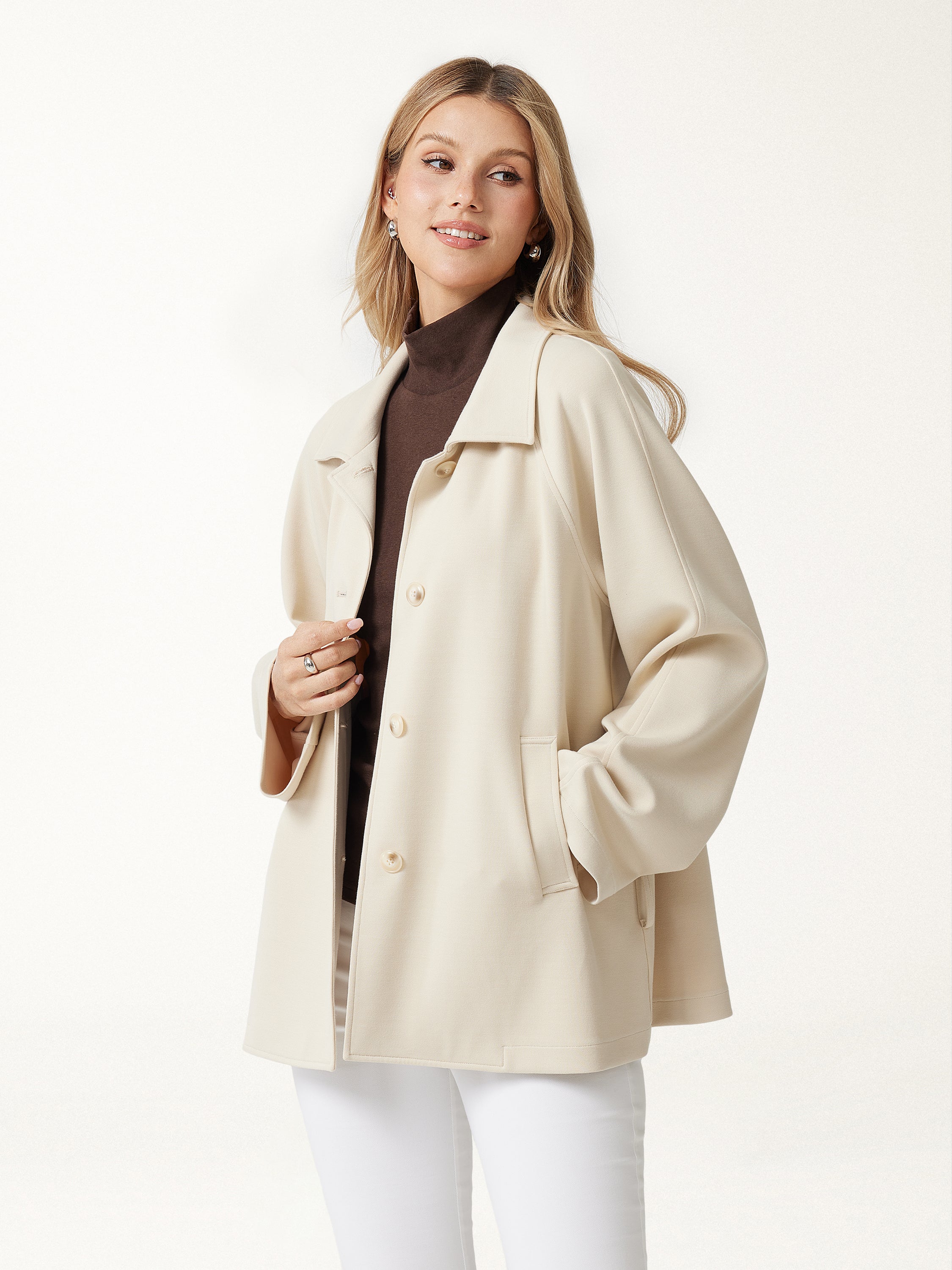 OGL Bamboo Ponte Notched Collar Long Sleeve Belted Jacket – OGLmove