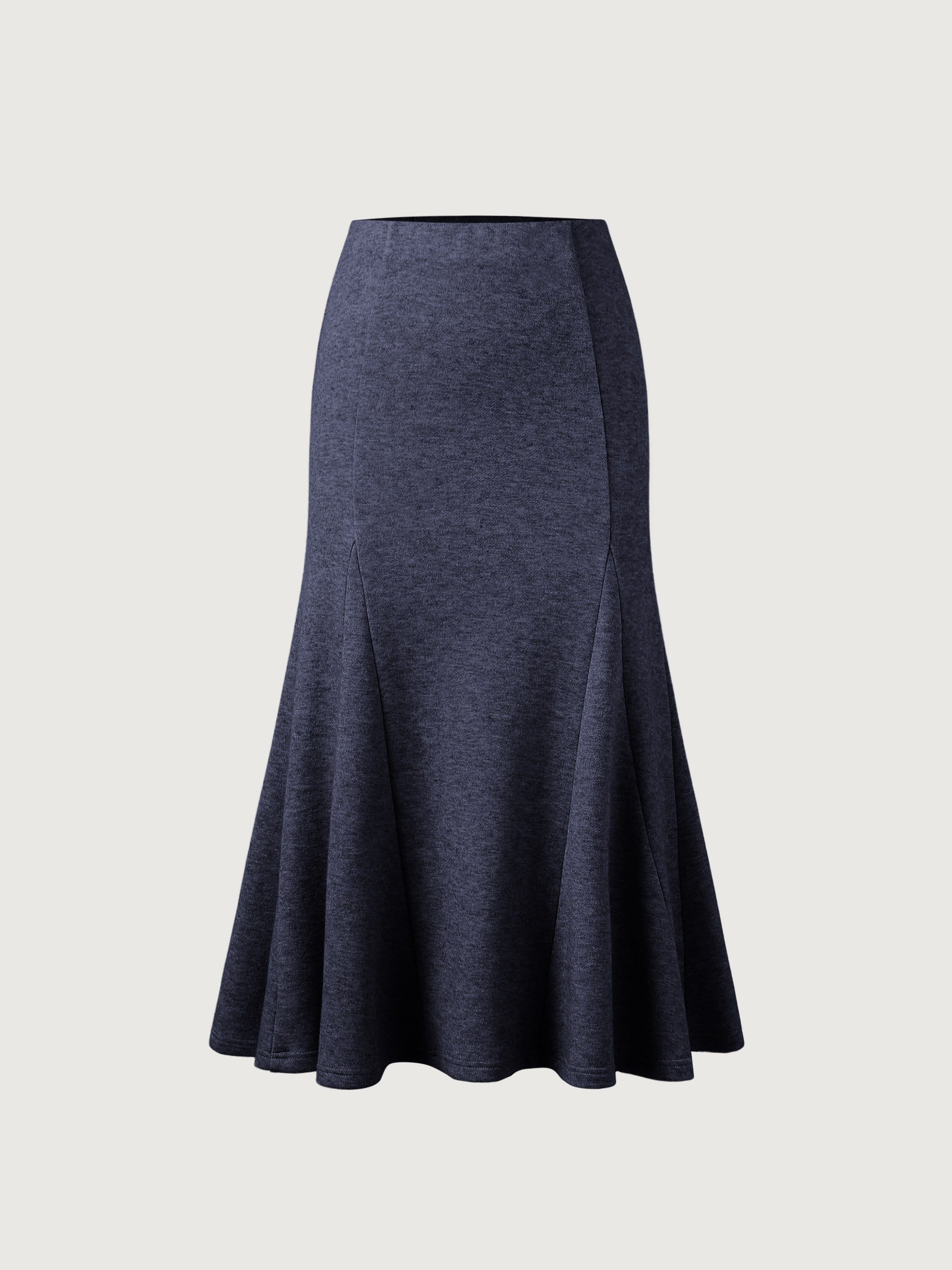 Cashsoft Pull-On Flounce Midi Skirt - Denim Like