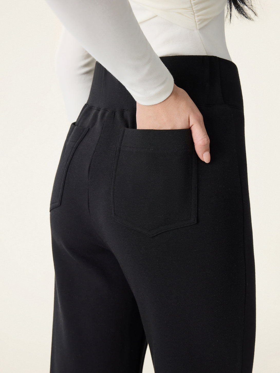Cozy Warm V-Waistband Flared Leg Pull-On Pants