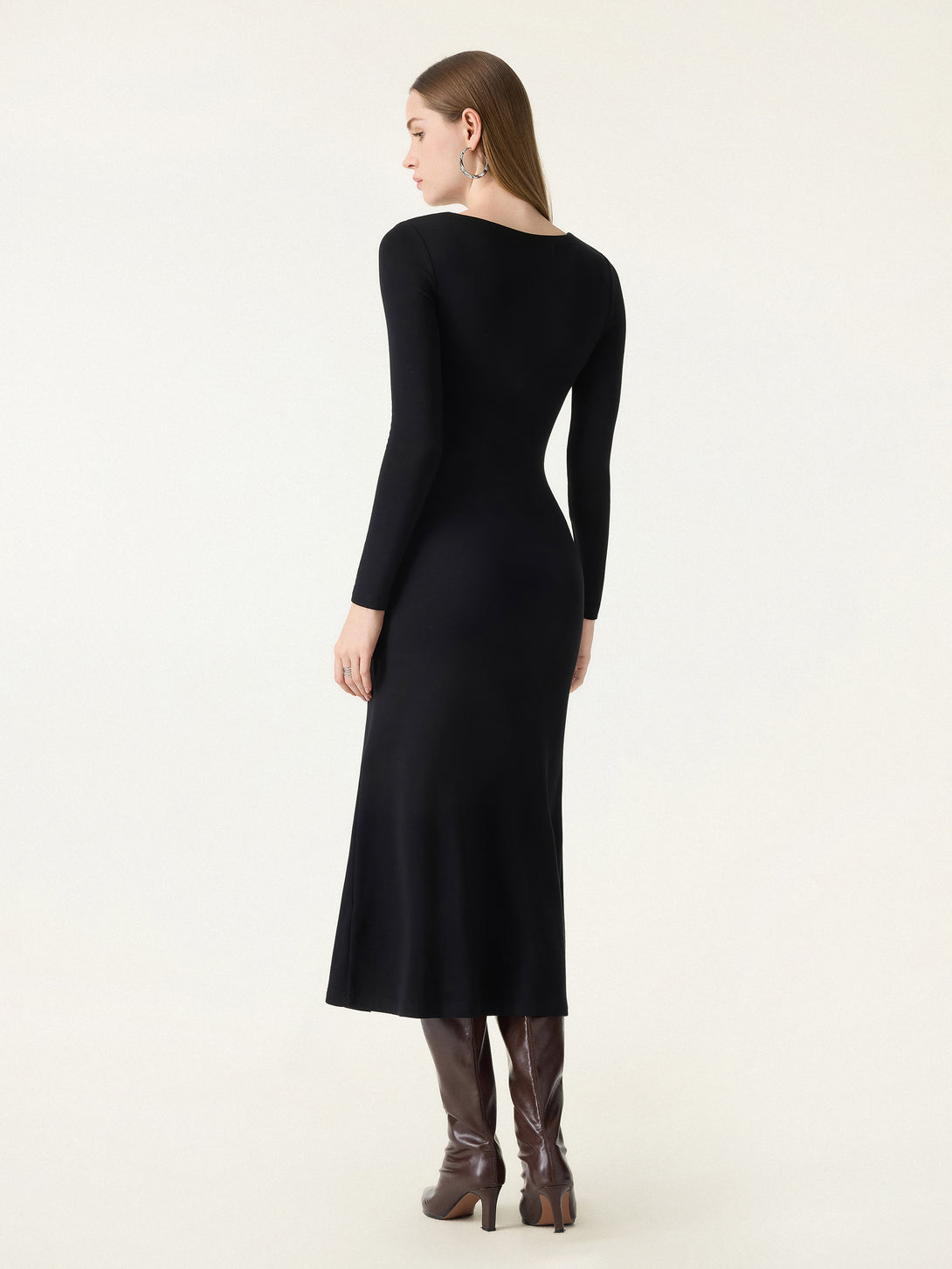 ProWarm Boatneck Gathered Waist Midi Brami Dress