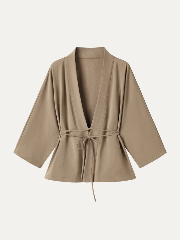 OGLmove Lyocell-Linen 3/4 Sleeve Cardigan