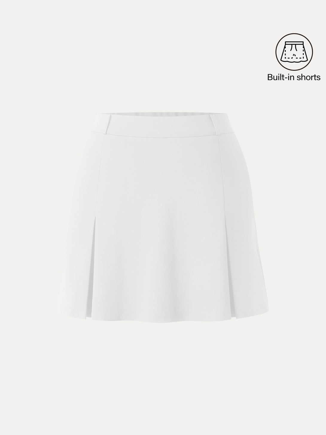 Bamboo Ponte Mid Rise Skort with Pockets White XS