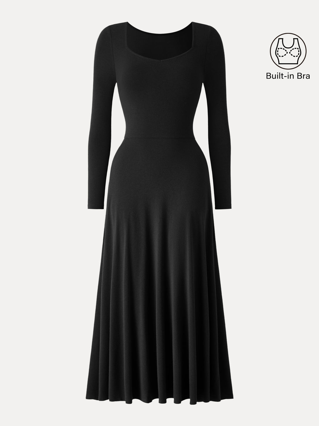 LiteWarm Flowy Diamond Neck Maxi Brami Dress with Pockets