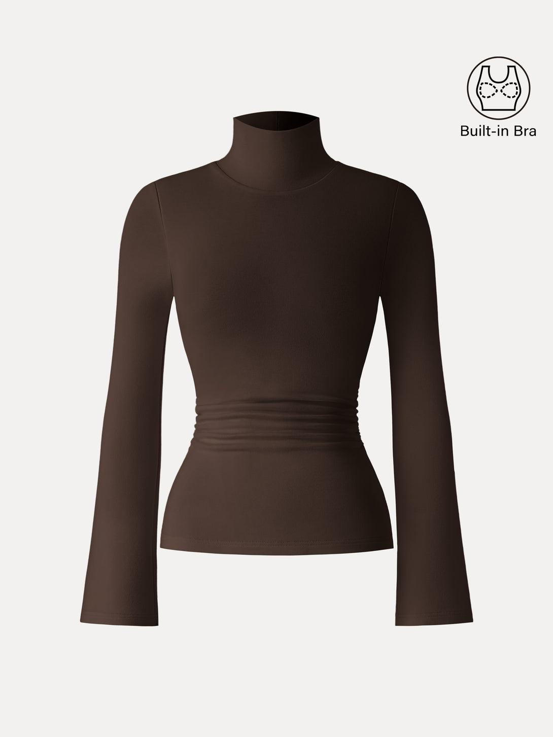 ProWarm Turtleneck Ruched Bell Sleeve Brami Espresso XS
