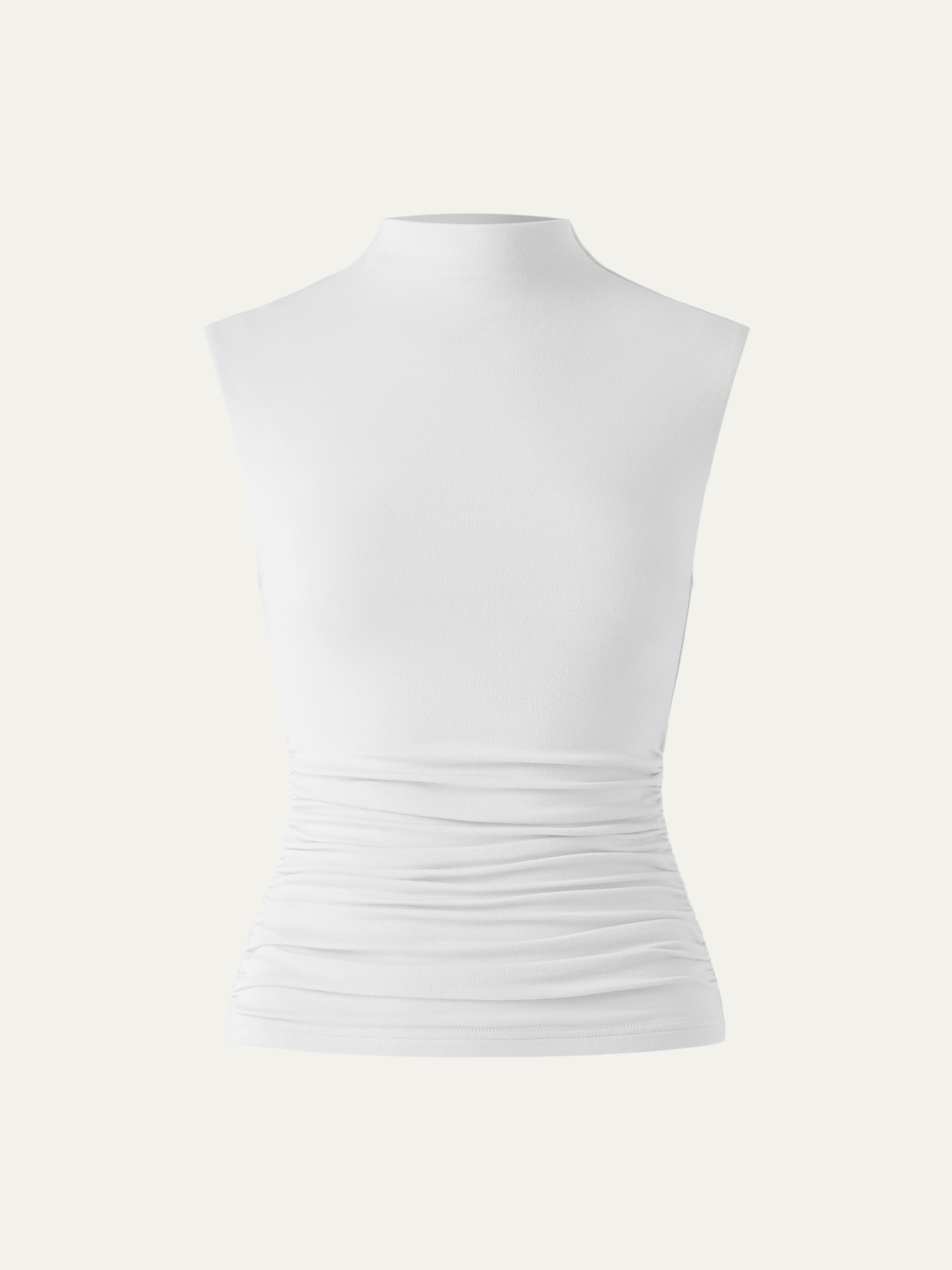 Ogl Eco-Mousse® Mock Neck Ruched Sides Tank-Hip Length – OGLmove