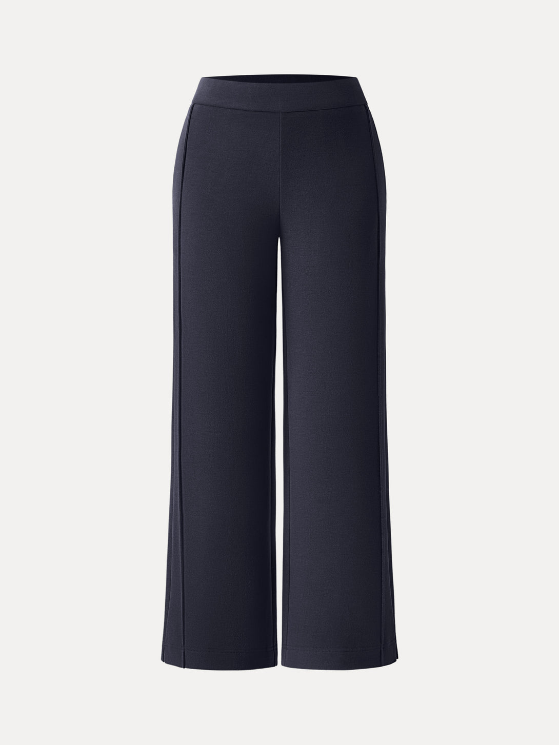 Cozy Warm High Rise Straight Leg Pull-On Pants Petite Black Navy