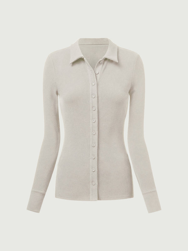 Anti-Bacteria Thermal Brushed Button-Down Shirt