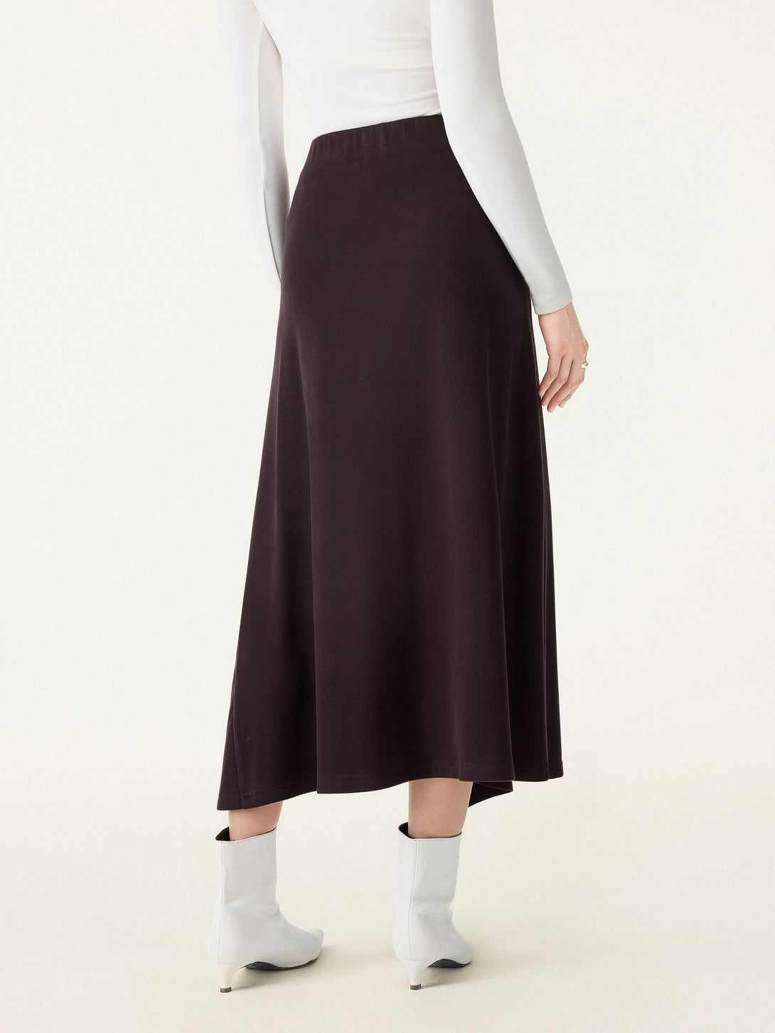 Flowy A-line Asymmetrical Midi Skirt