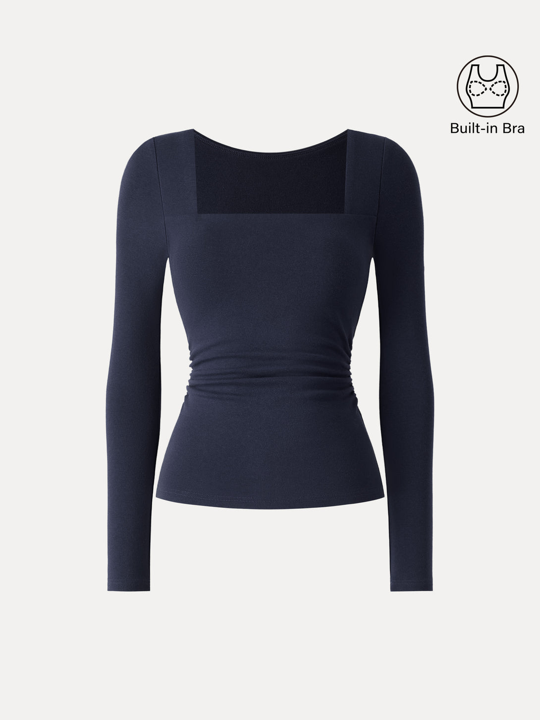 ProWarm Square Neck Side Ruched Brami Midnight Navy S