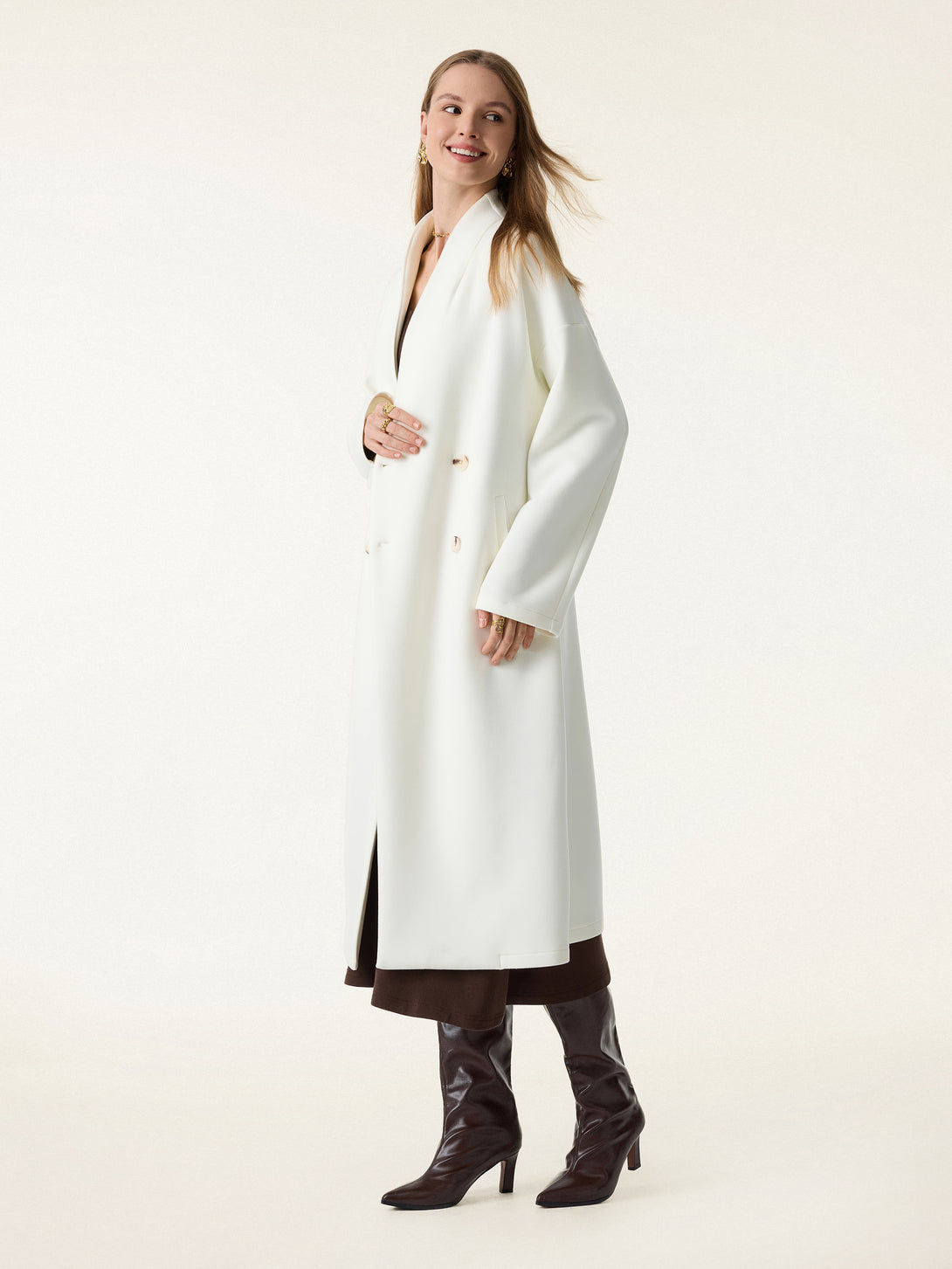 Double-breasted Stand Collar Coat