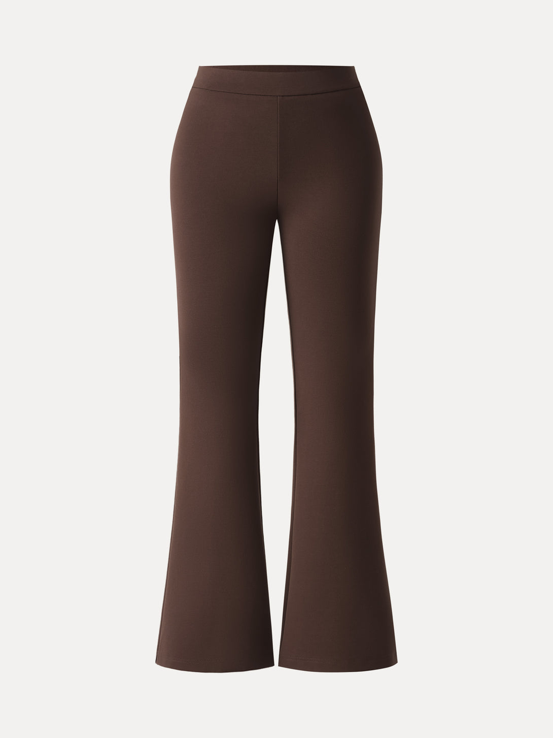 Slimming Ponte High Rise Pull-on Flared Pants Petite Espresso
