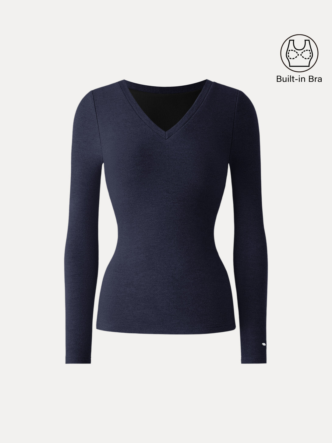 MaxWarm V-Neck Long Sleeve Brami Smoky Navy XS