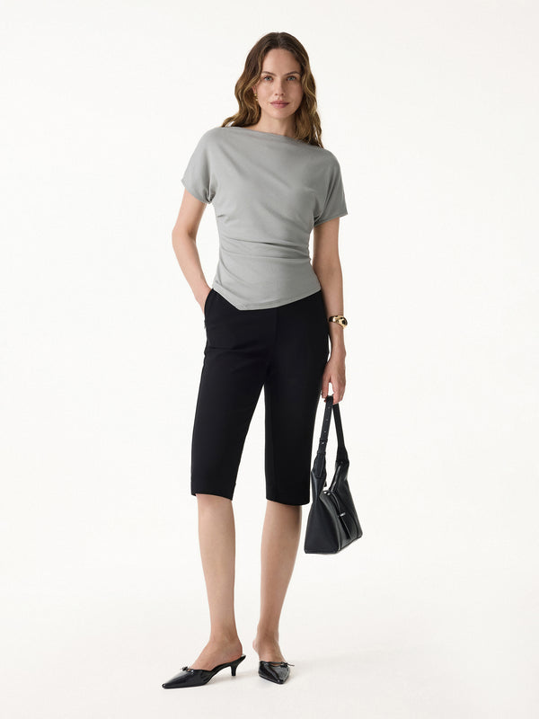 OGLmove Stretch Ponte Chic Capri Pant with Pockets