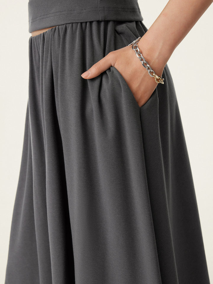 Umbrella Maxi Skirt with Pockets