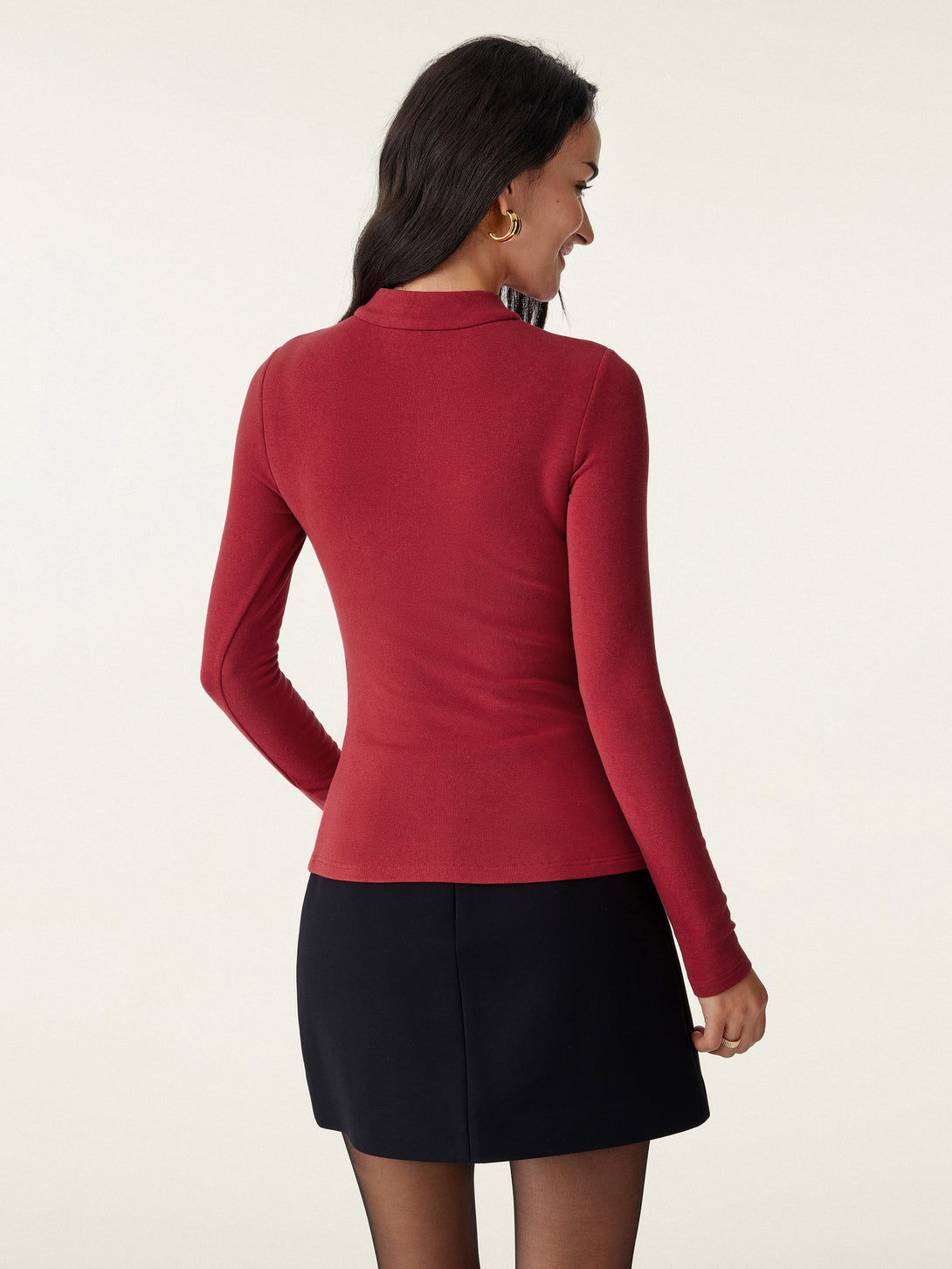 Mandarin Collar Asymmetric Frog Button Brami Top