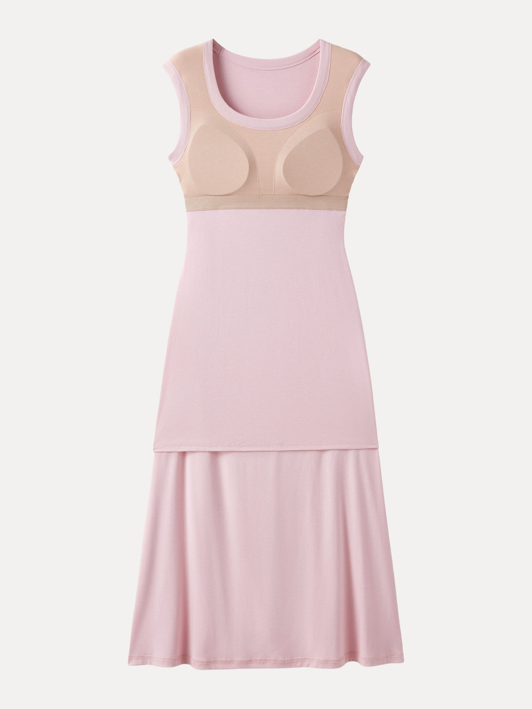 Scoop Neck Side Ruched New Airy Brami Midi Dress