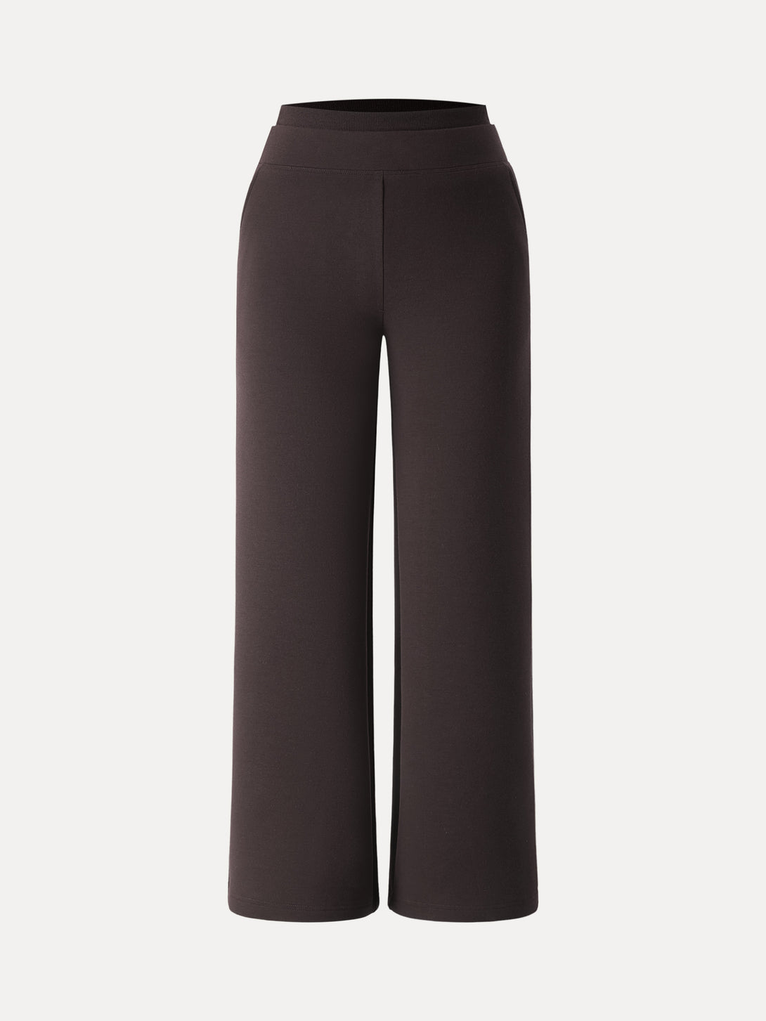 Double Waistband Straight Leg Pants with Pockets Petite Espresso
