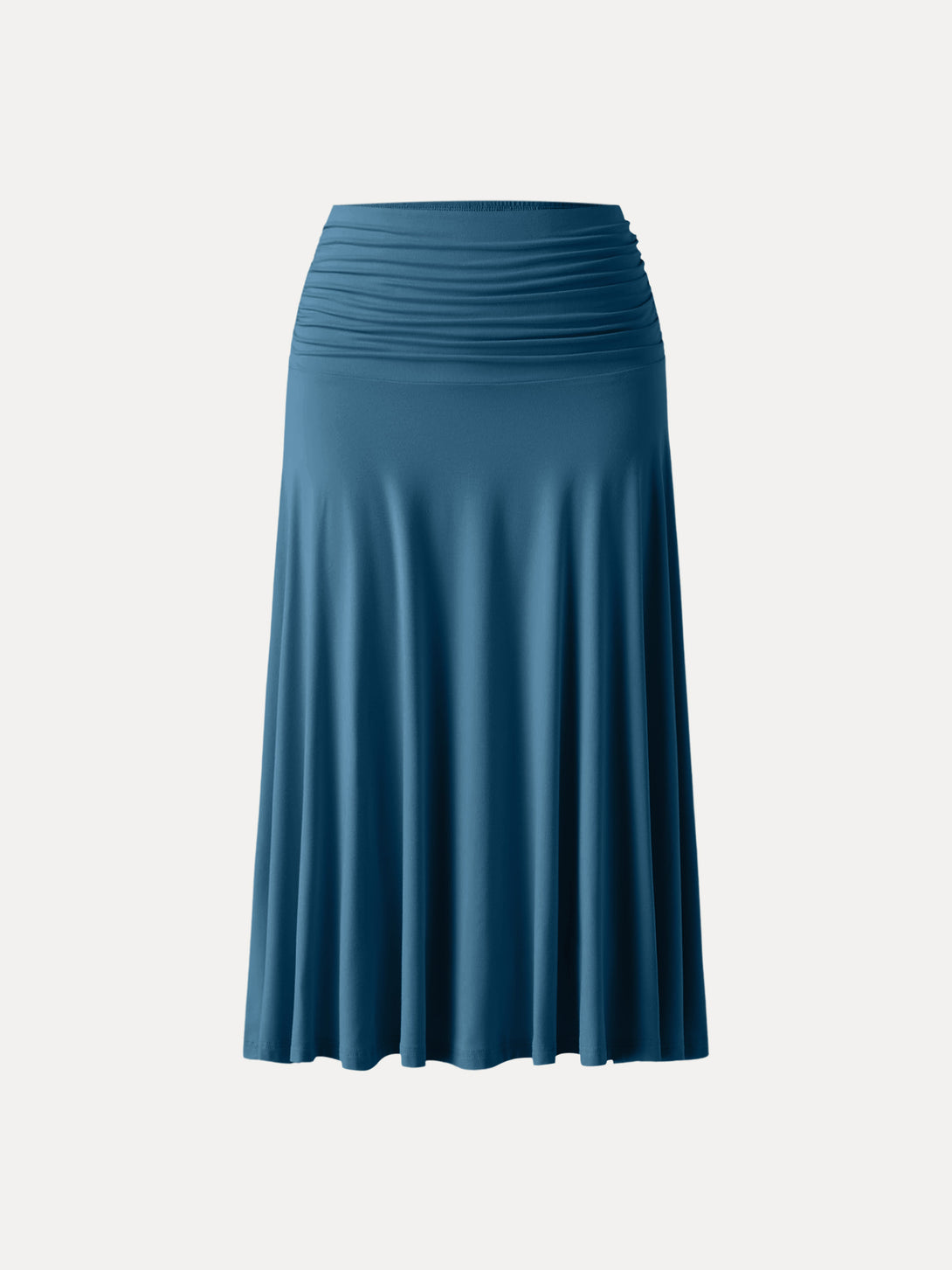 Flowy Side Ruched A-line Midi Skirt