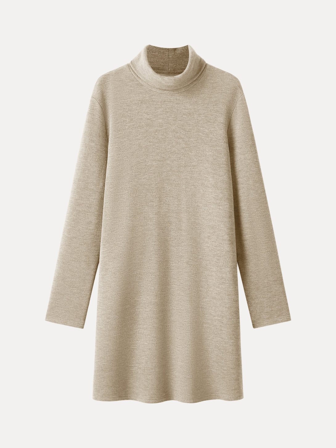Cozy Warm Turtleneck Brushed Inside Mini Dress Heather Morganite XS