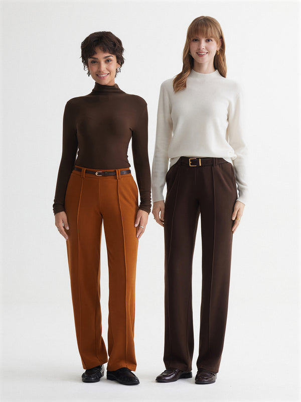 OGLmove MaxWarm High-Rise Tapered Pintuck Pants with Pockets