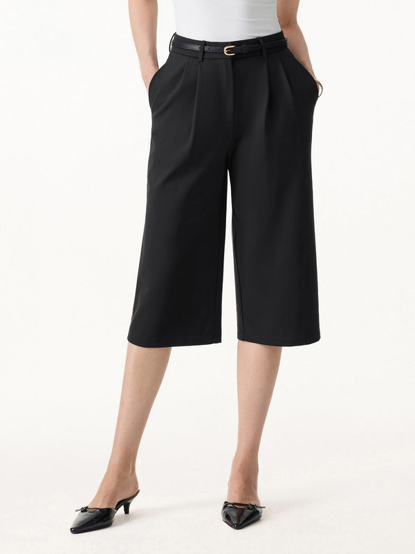 OGLmove Stretch Ponte High Rise Upper-Calf Length Trousers Pure Black XS