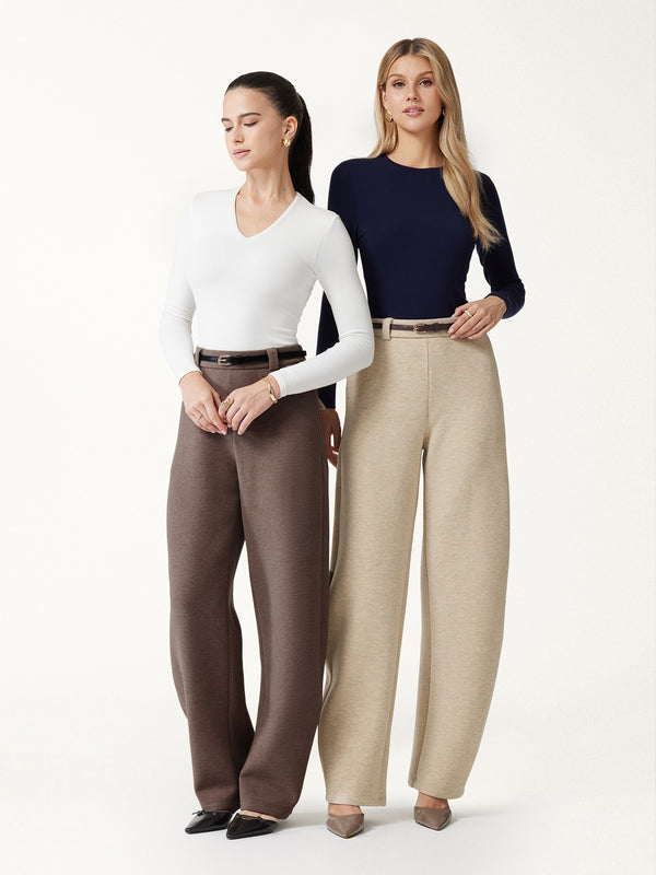 OGLmove FuzzLuxe Mid-Rise Barrel Pants with Pockets