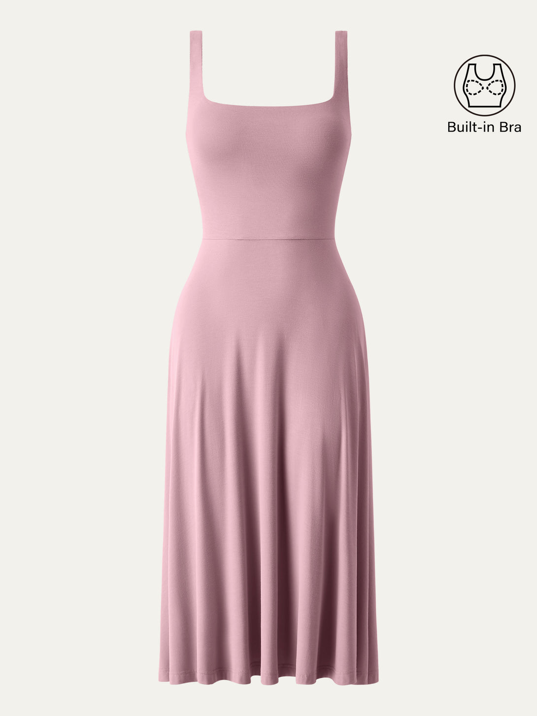 Square Neck Flowy New Airy Brami Midi Dress