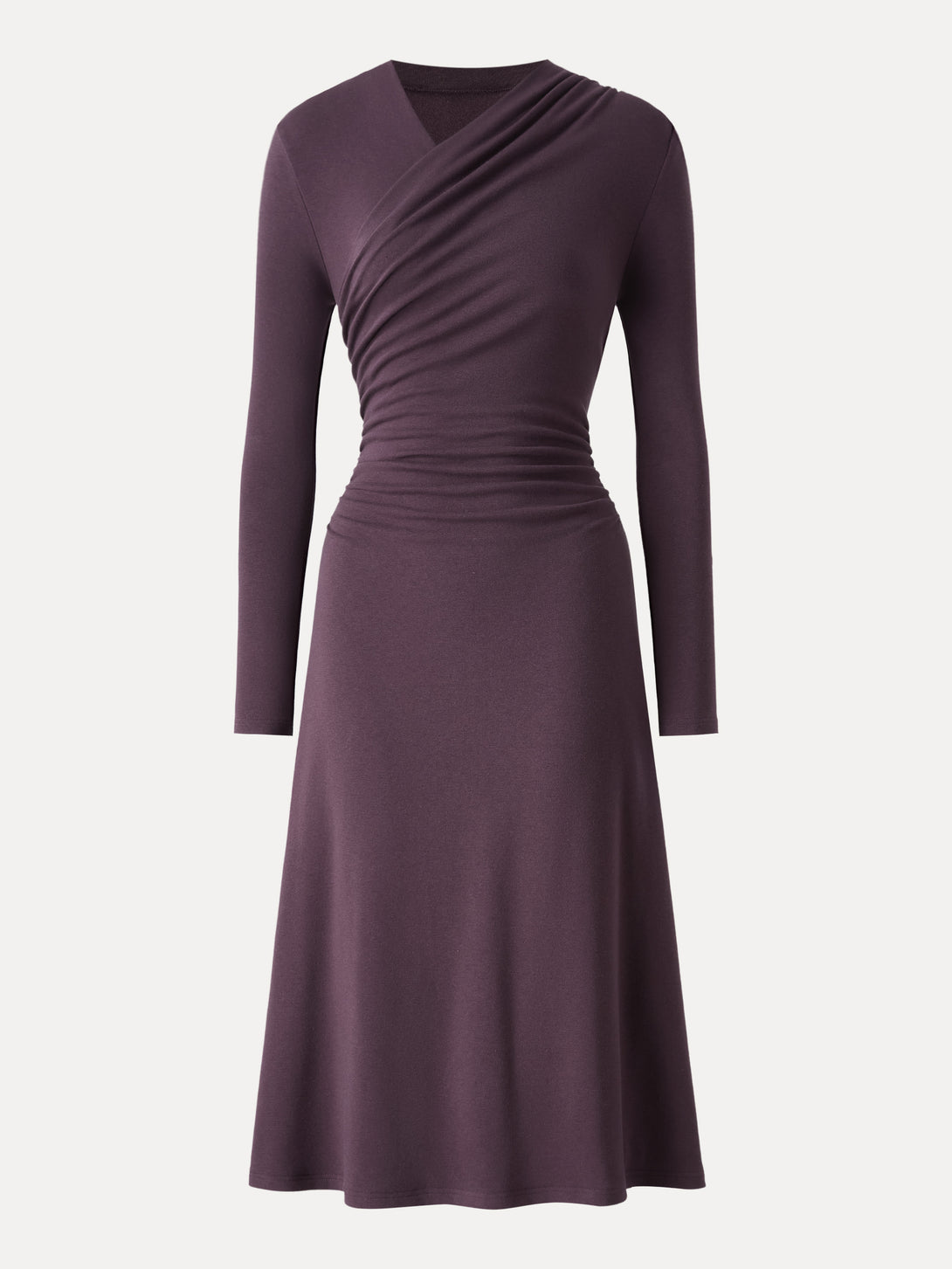 ProWarm Surplice V-neck Ruched Midi Dress