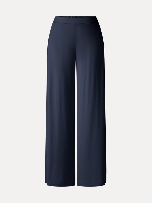 OGLmove Ponte Mid Rise Wide Leg Pants with Pockets Midnight Navy XS