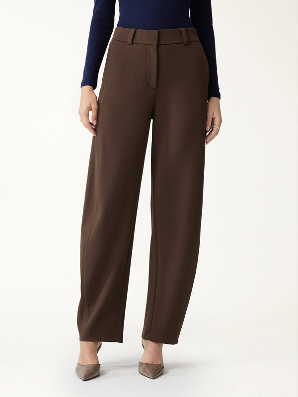 OGLmove Stretch Bamboo Mid-Rise Barrel Pants with Pockets