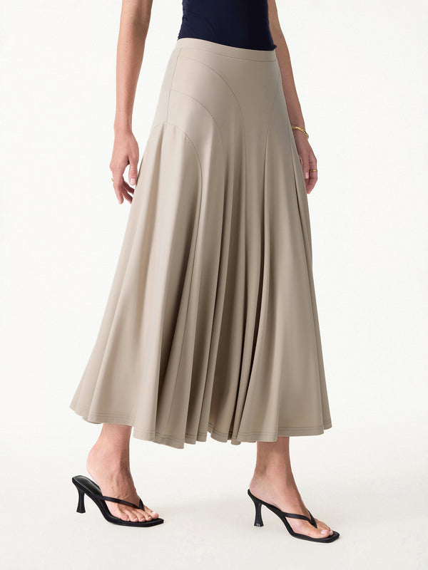 OGLmove 2Pcs Set Off-Shoulder Bra Top & Mid Rise Midi Skirt