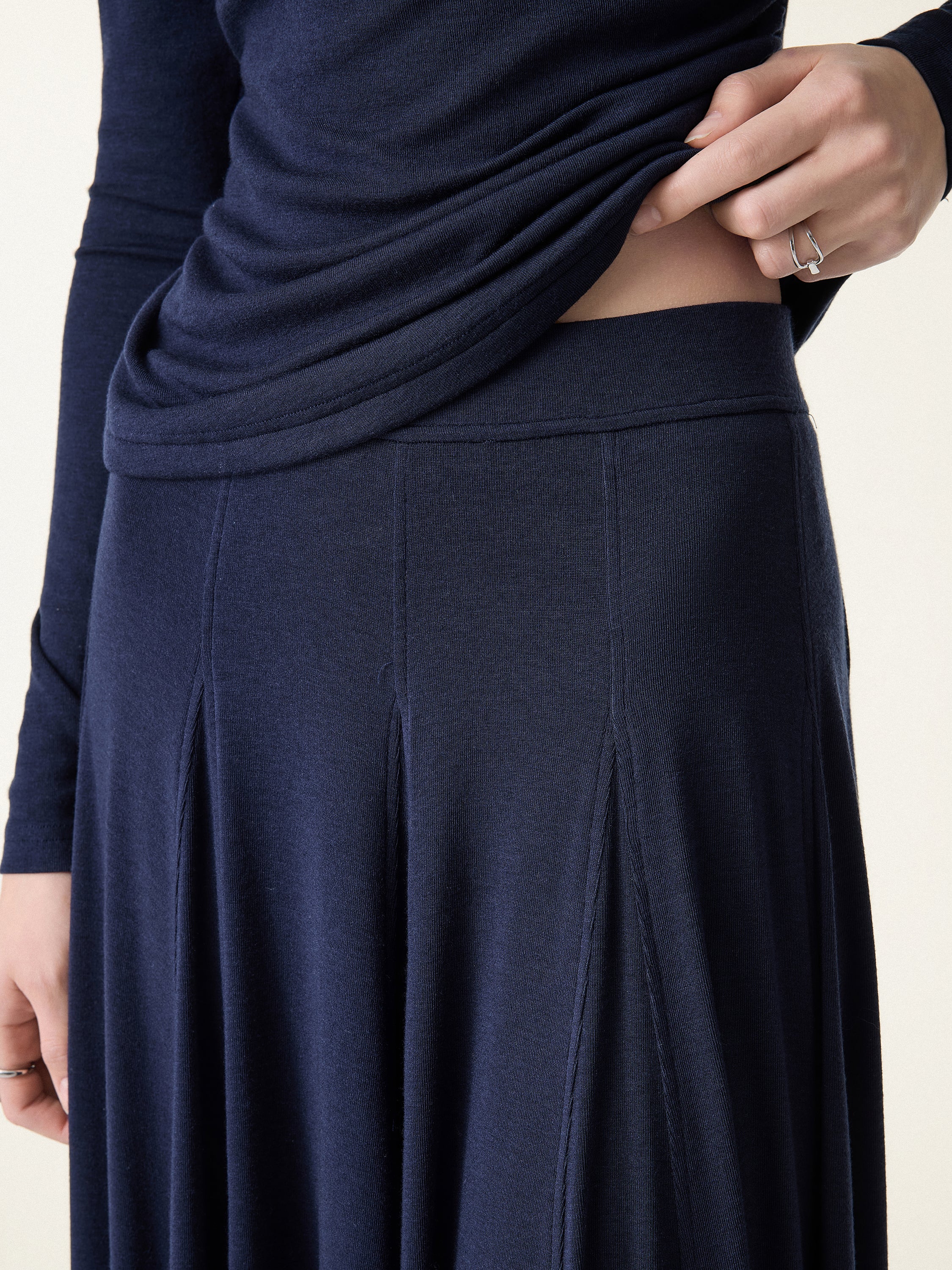 OGL Lyocell Wool Godet Hem Pull-on Maxi Skirt – OGLmove