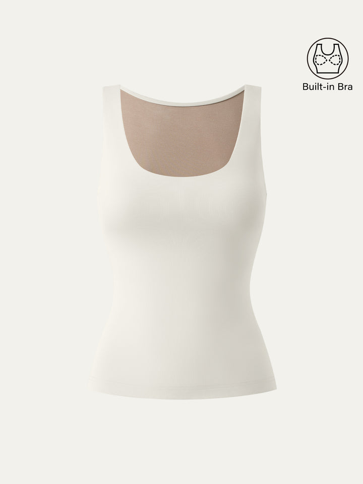 U-neck New Airy Brami Tank Milk Cream XS