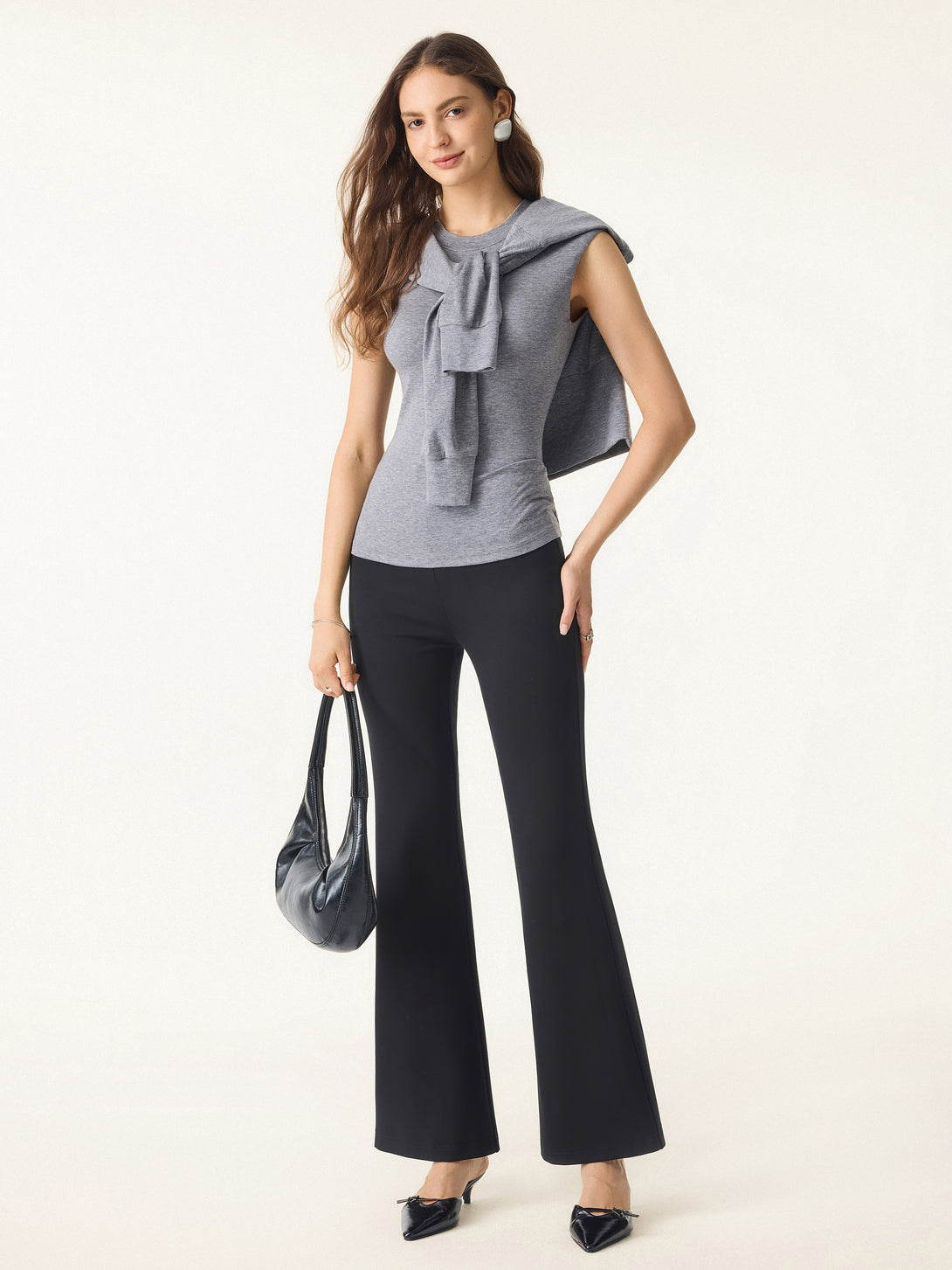 Lyocell Cashmere Crew Neck Wide Shoulder Brami