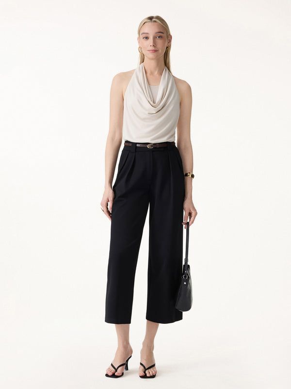 OGLmove Stretch Ponte Cropped Wide Leg Trousers