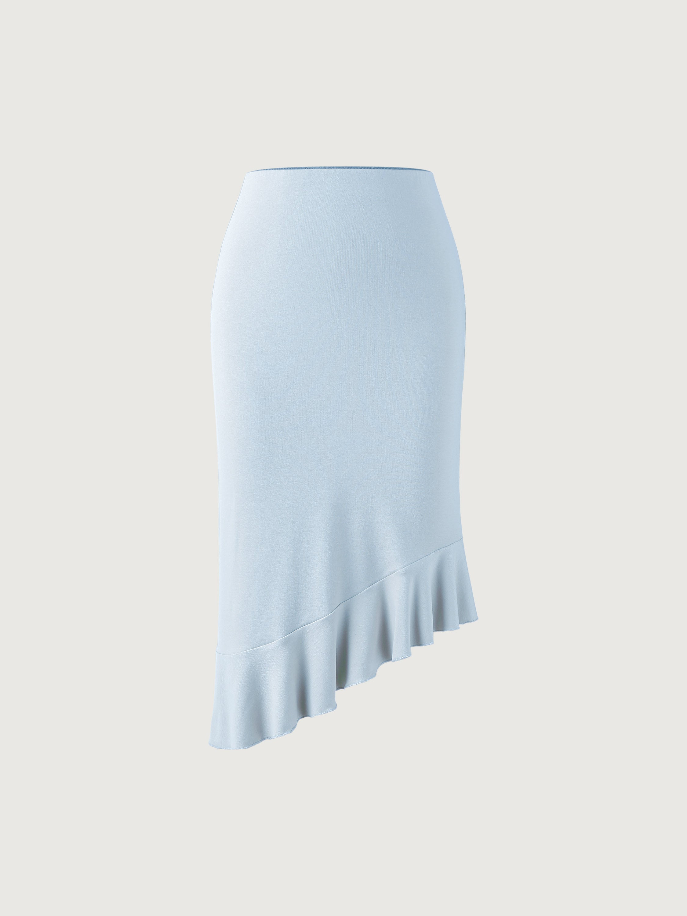 Eco-SkinKiss® 2.0 Asymmetrical Ruffle Skirt - Sky Glass