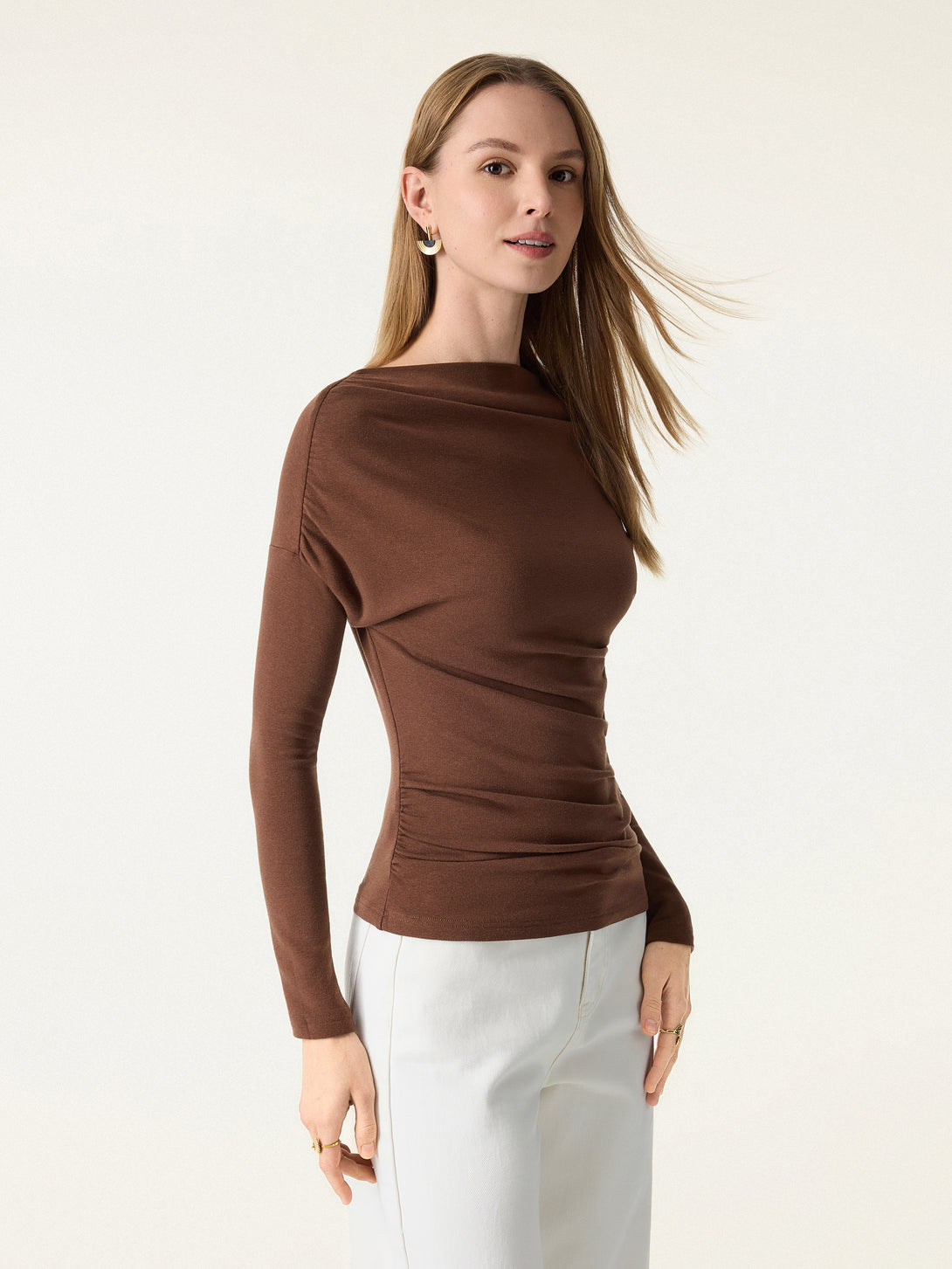 ProWarm Drop Shoulder Ruched Top