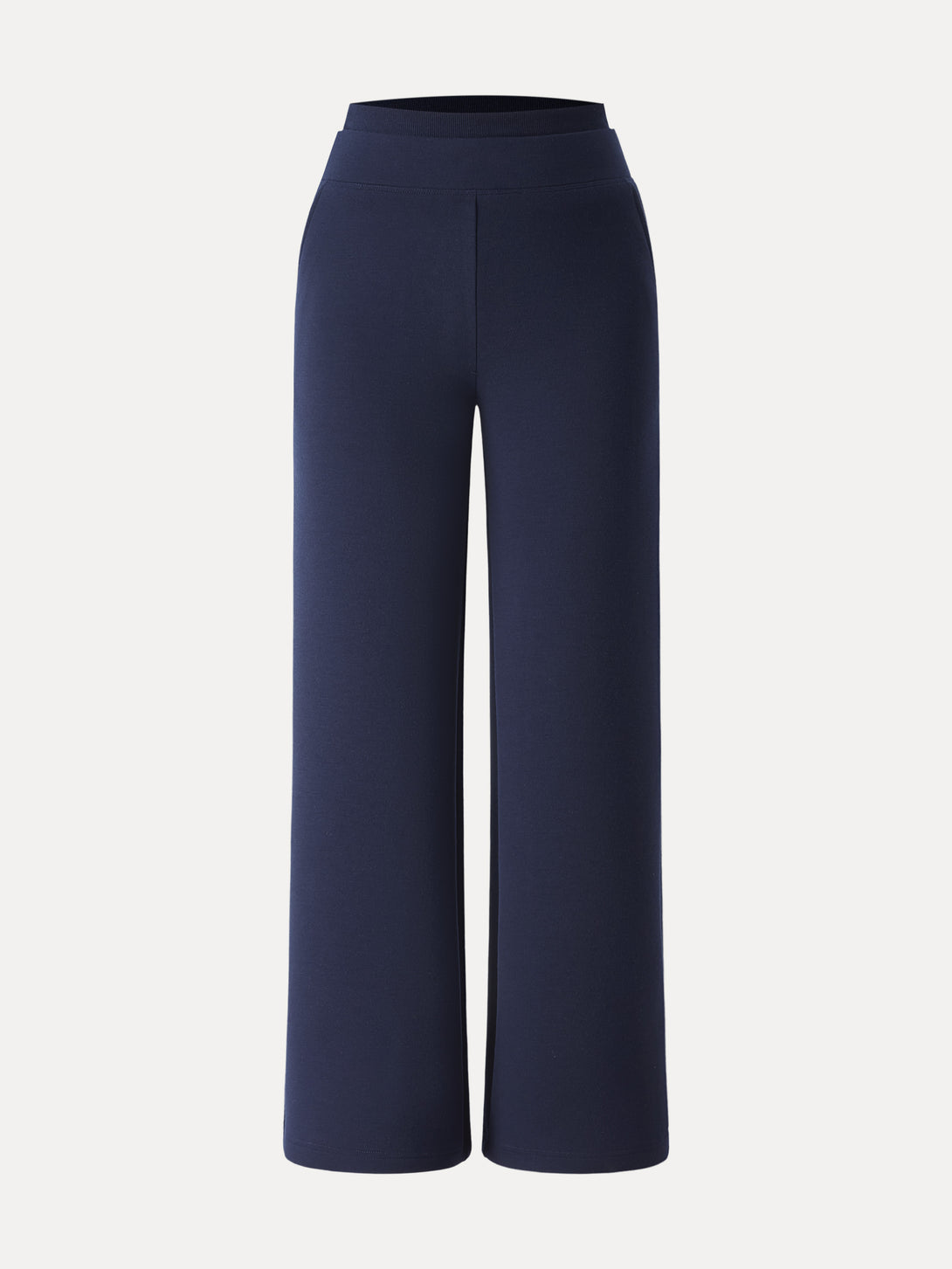 Double Waistband Straight Leg Pants with Pockets Regular Universe Navy