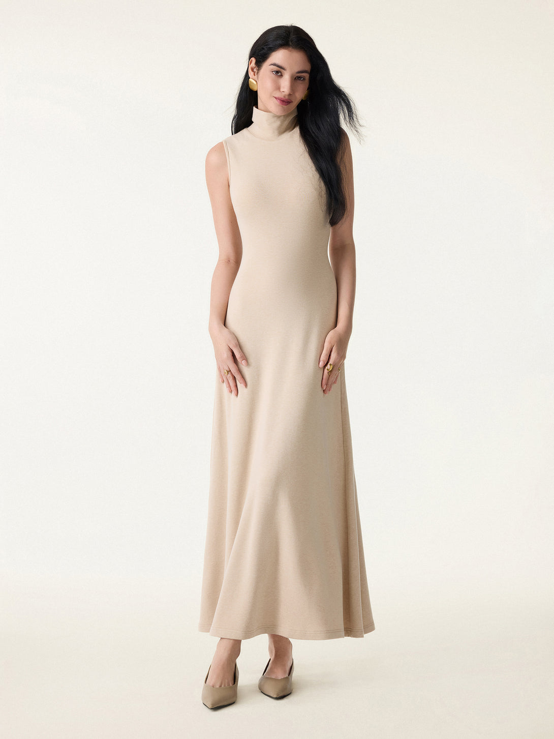 ProWarm Turtleneck Sleeveless Brami Dress with Cardigan