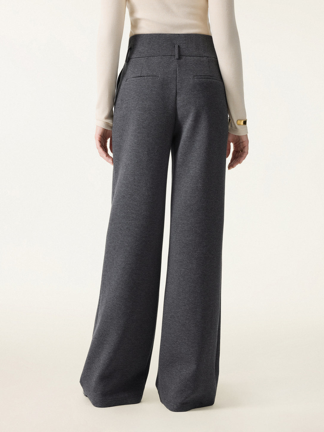Cozy Warm High Rise Wide Leg Trousers with Pockets