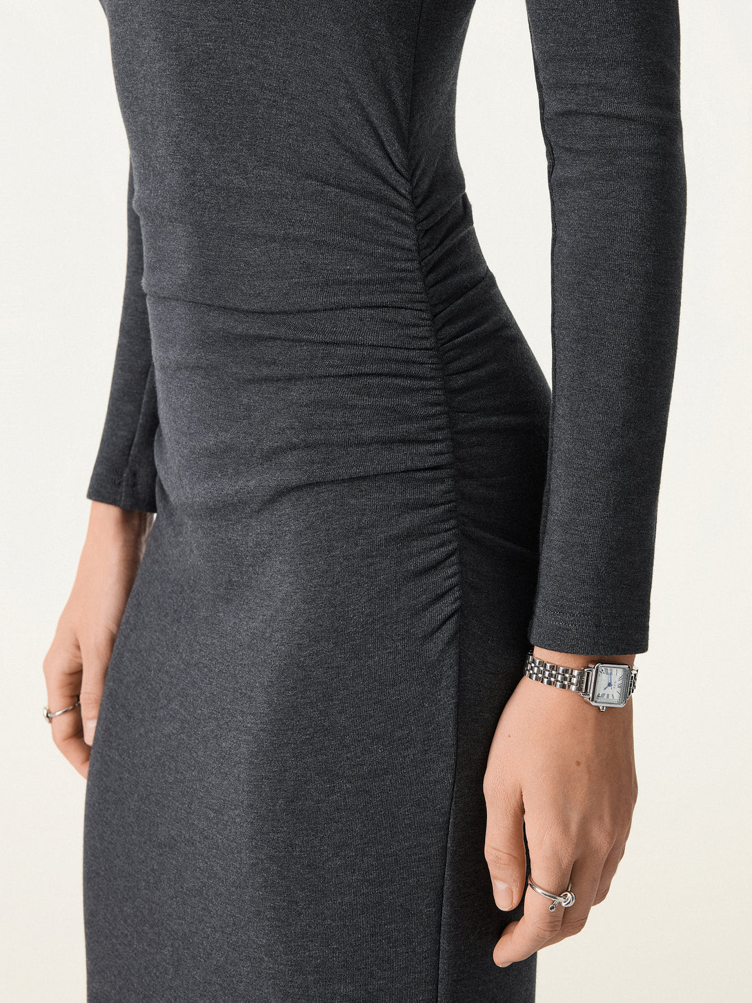 Going-out Square Neck Side Ruched Mermaid Maxi Brami Dress