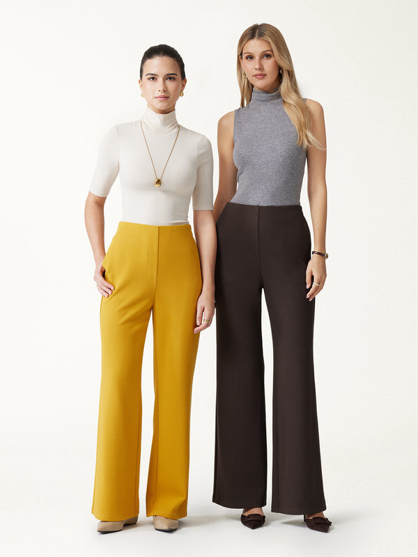 OGLmove Bamboo-Blend High-Rise Wide-Leg Pants with Pockets