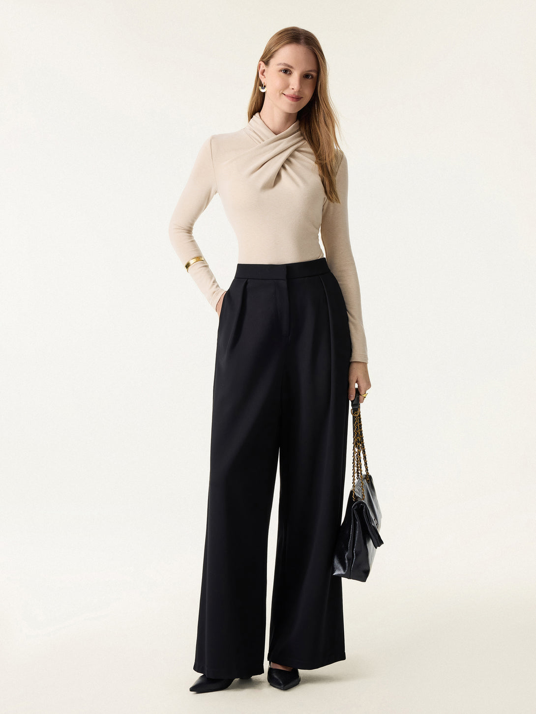 ProWarm Twisted Mockneck Long Sleeve Top