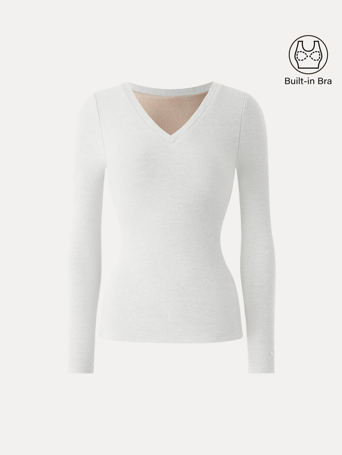 MaxWarm V-Neck Long Sleeve Brami White XS